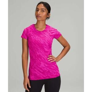 (4) $68 Lululemon Swiftly Tech Short Sleeve Shirt 2.0 Mesh Camo‎ Pow Pink RARE